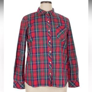 Vineyard Vines Red Plaid Women's Blouse size 6